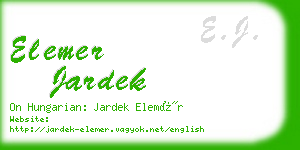 elemer jardek business card